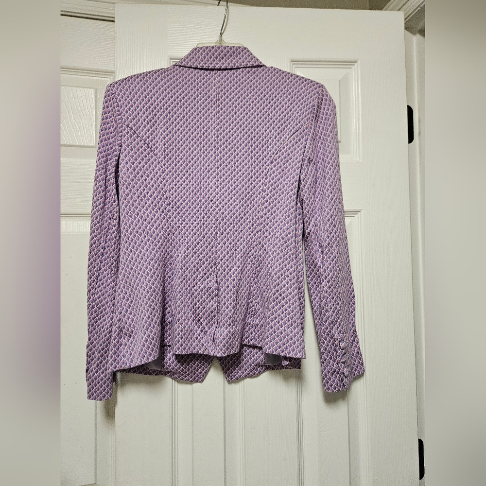Cabi Imperial Blazer 5847 Sugar Plum Geometric Lilac Lavender Spring Womens NWOT - Picture 4 of 7